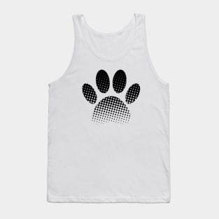 Check Pattern Halftone Dog Paw Print Tank Top